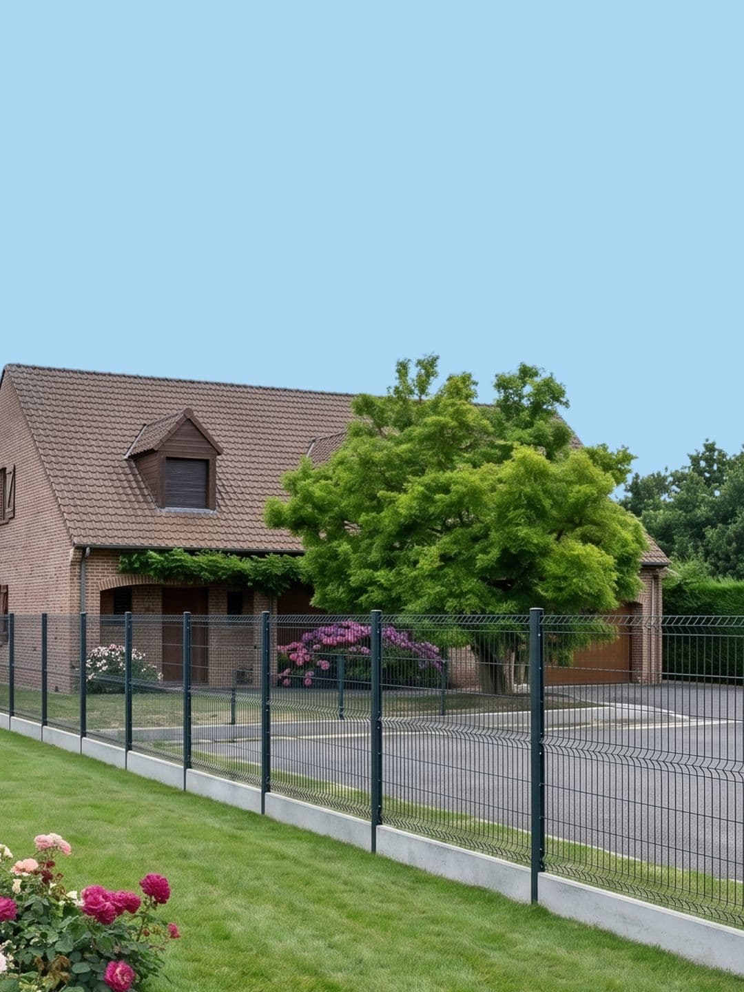 Clôture Stradia posée — pavillon Hauts-de-France